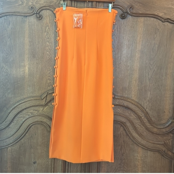 NWT Gianni Binix Caelynn Bell Tori Crepe Side Button Cut Out Strapless Dress 2 - Picture 8 of 8